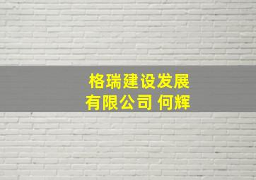 格瑞建设发展有限公司 何辉